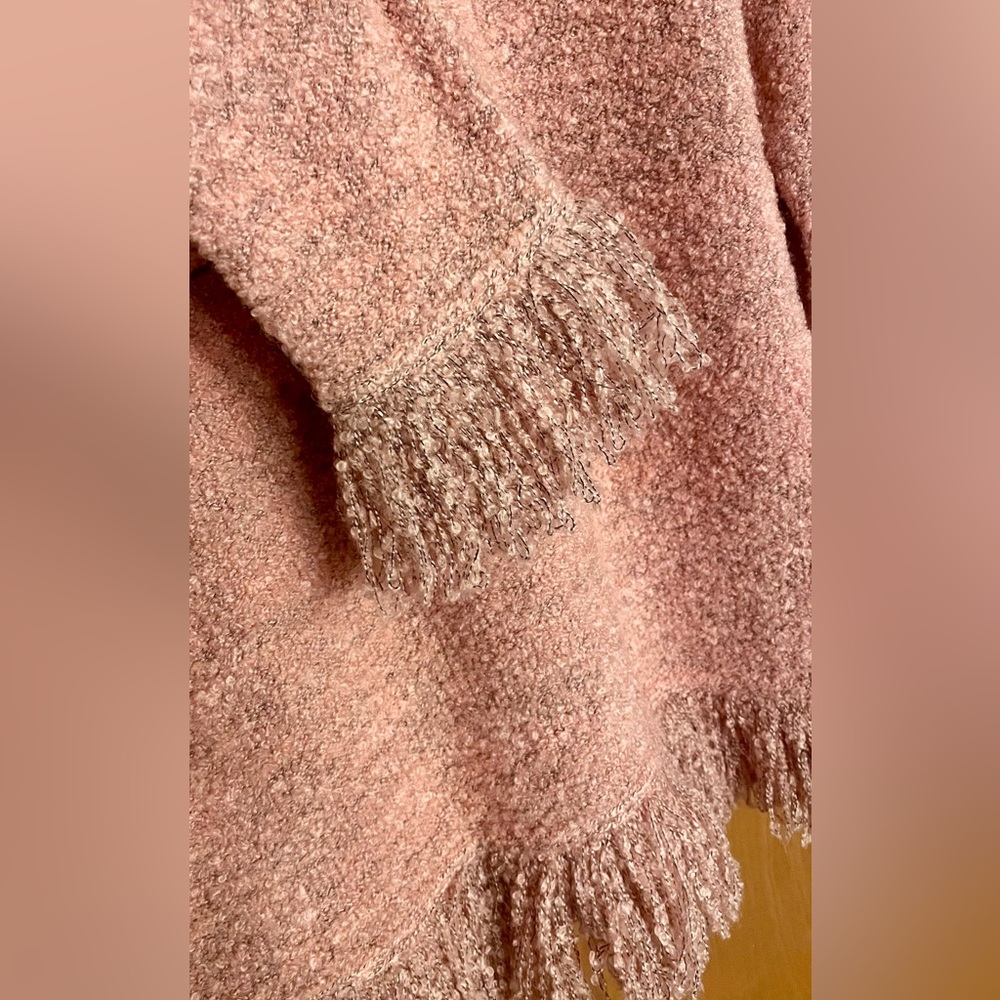 Ruby Rd. Pink Cowl Neck Sweater with Fringe - Picture 5 of 5